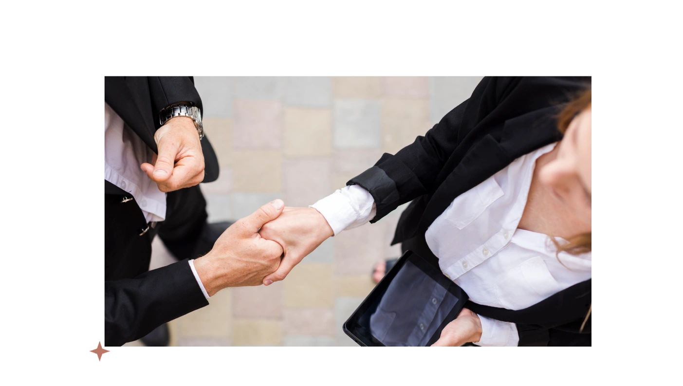 dos empresarios de la industria musical cerrando un trato