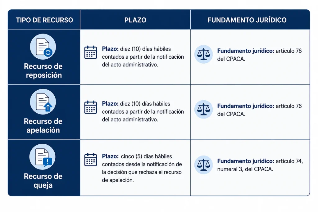 recursos administrativos plazos